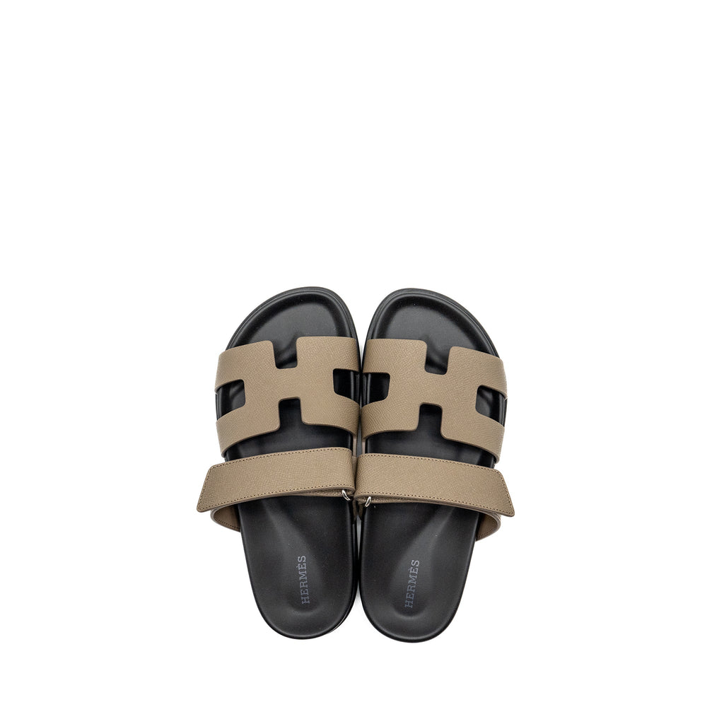 HERMES CHYPRE SANDALS EPSOM ETOUPE
