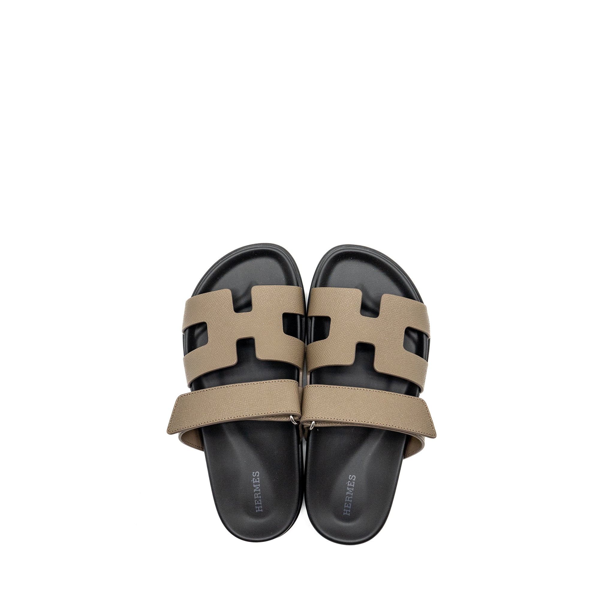 HERMES CHYPRE SANDALS EPSOM ETOUPE