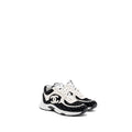 CHANEL CC LOGO PRINTED TRAINER/SNEAKER SUEDE BLACK/WHITE
