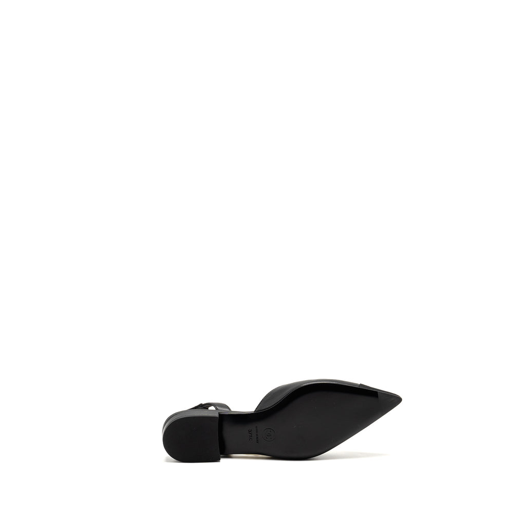 CHANEL 22A SLINGBACK MULES WITH PEARLS LAMBSKIN BLACK LGHW