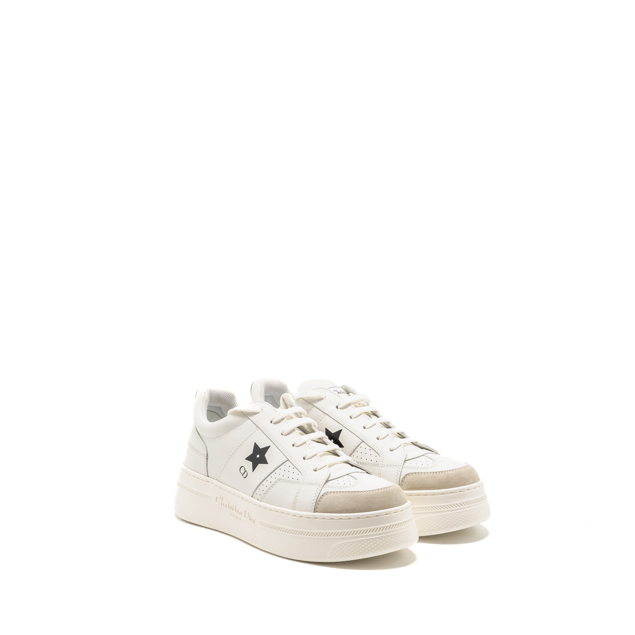 DIOR DIOR STAR PLATFORM SNEAKER CALFSKIN/SUEDE WHITE/BLACK
