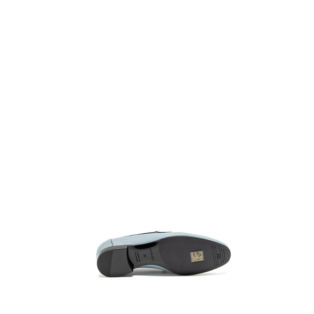 HERMES PARIS MOCASSINS CALFSKIN LEATHER VERT D’EAU