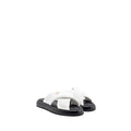 CHANEL QUILTED SANDAL LAMBSKIN WHITE/BLACK LGHW