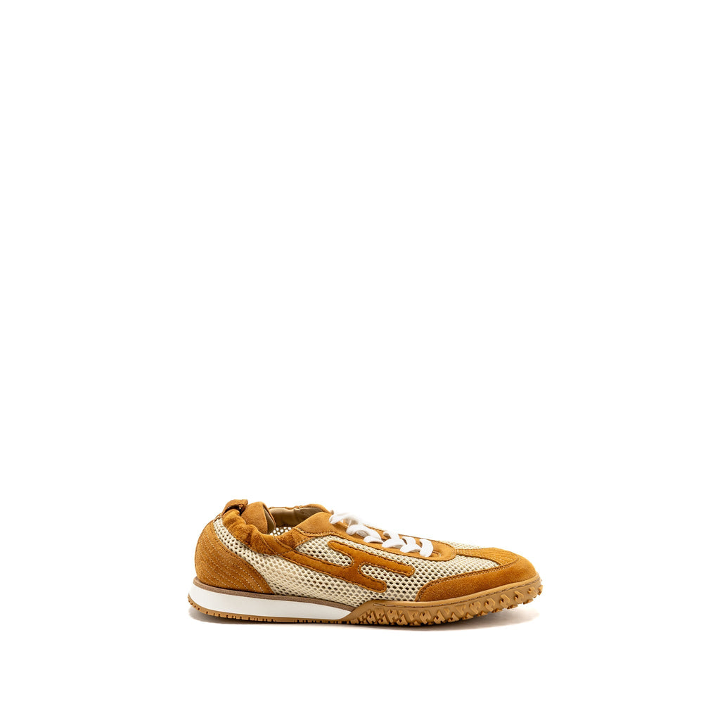HERMES FEMME JET SNEAKER CROCHET KNIT/SUEDE GOATSKIN BEIGE LIN/NATUREL