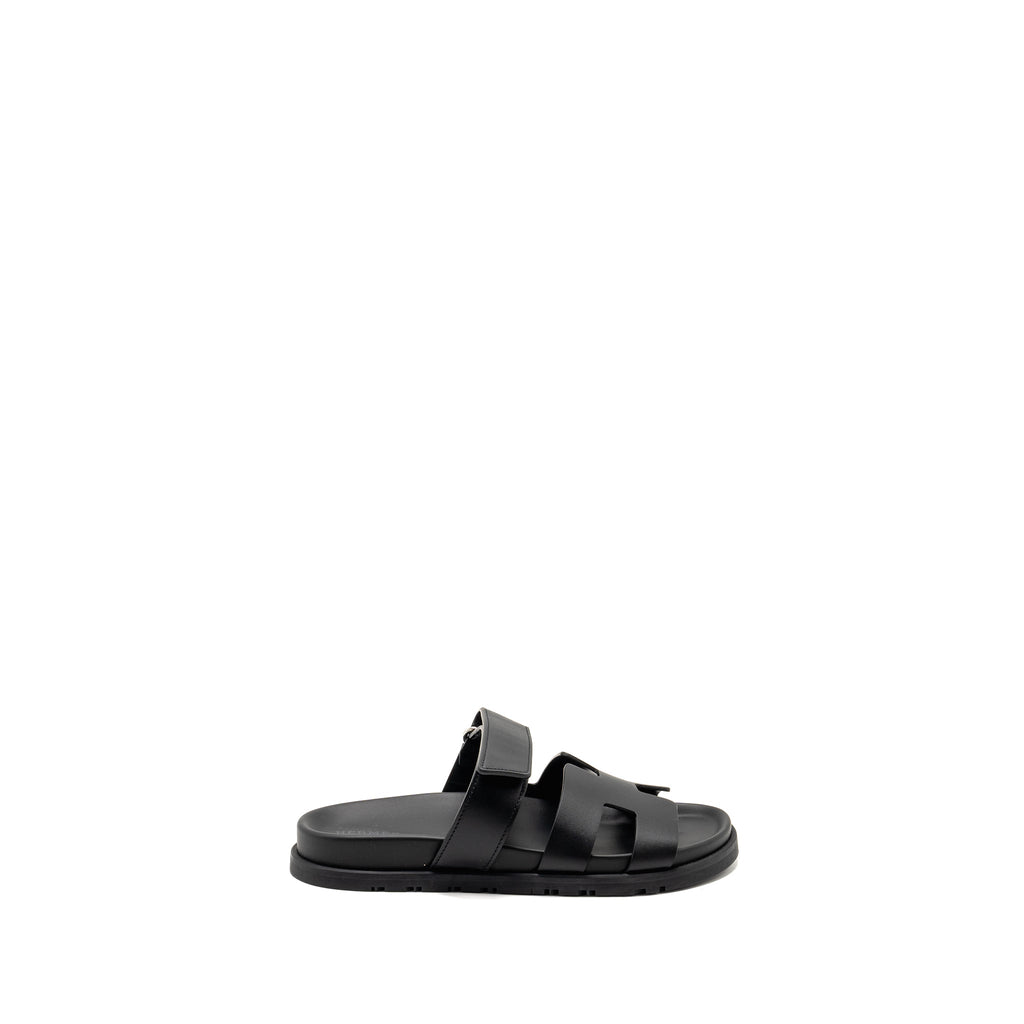 HERMES CHYPRE SANDAL CALFSKIN BLACK