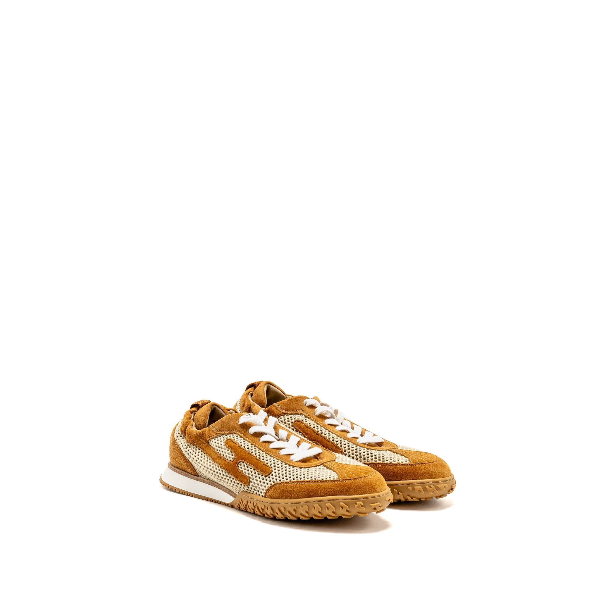 HERMES FEMME JET SNEAKER CROCHET KNIT/SUEDE GOATSKIN BEIGE LIN/NATUREL