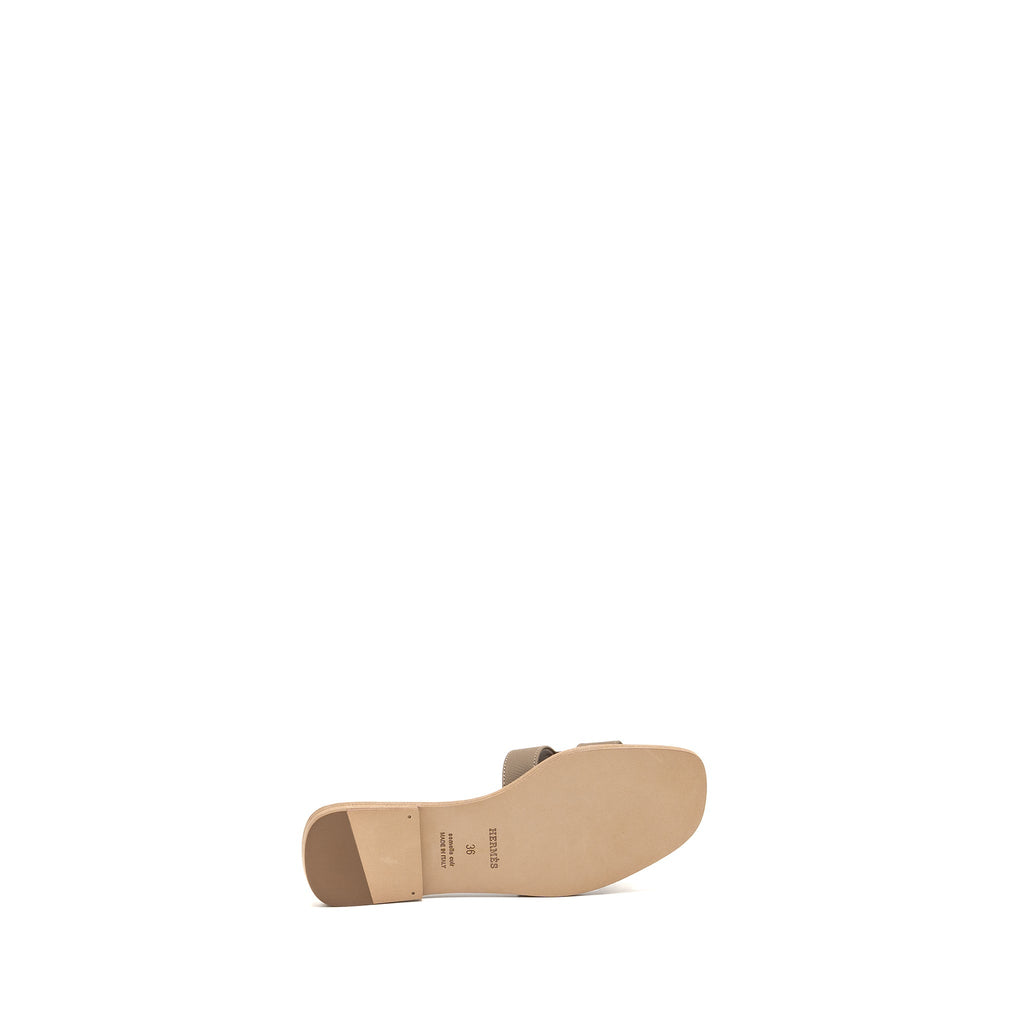 HERMES ORAN SANDALS EPSOM ETOUPE