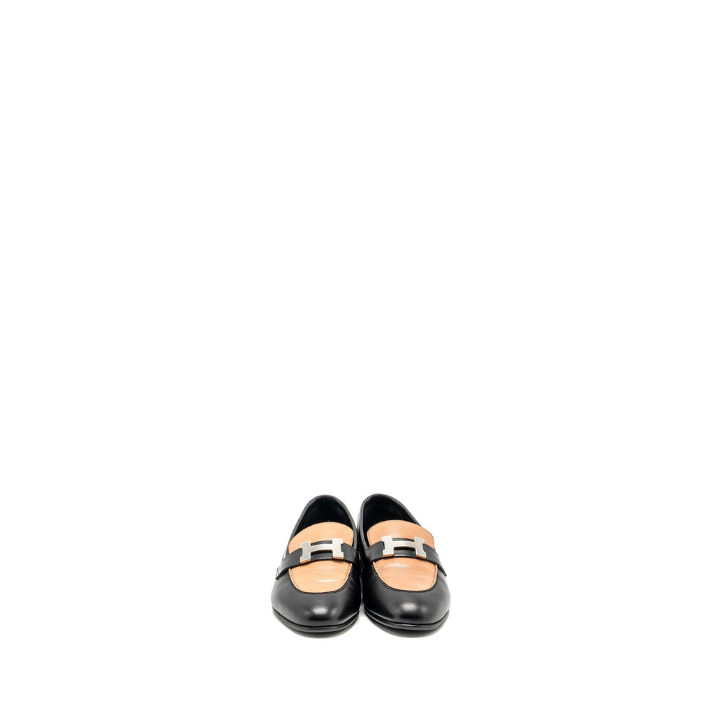 HERMES MOCASSIN FEMME PARIS LOAFER BLACK/ROSE SHW