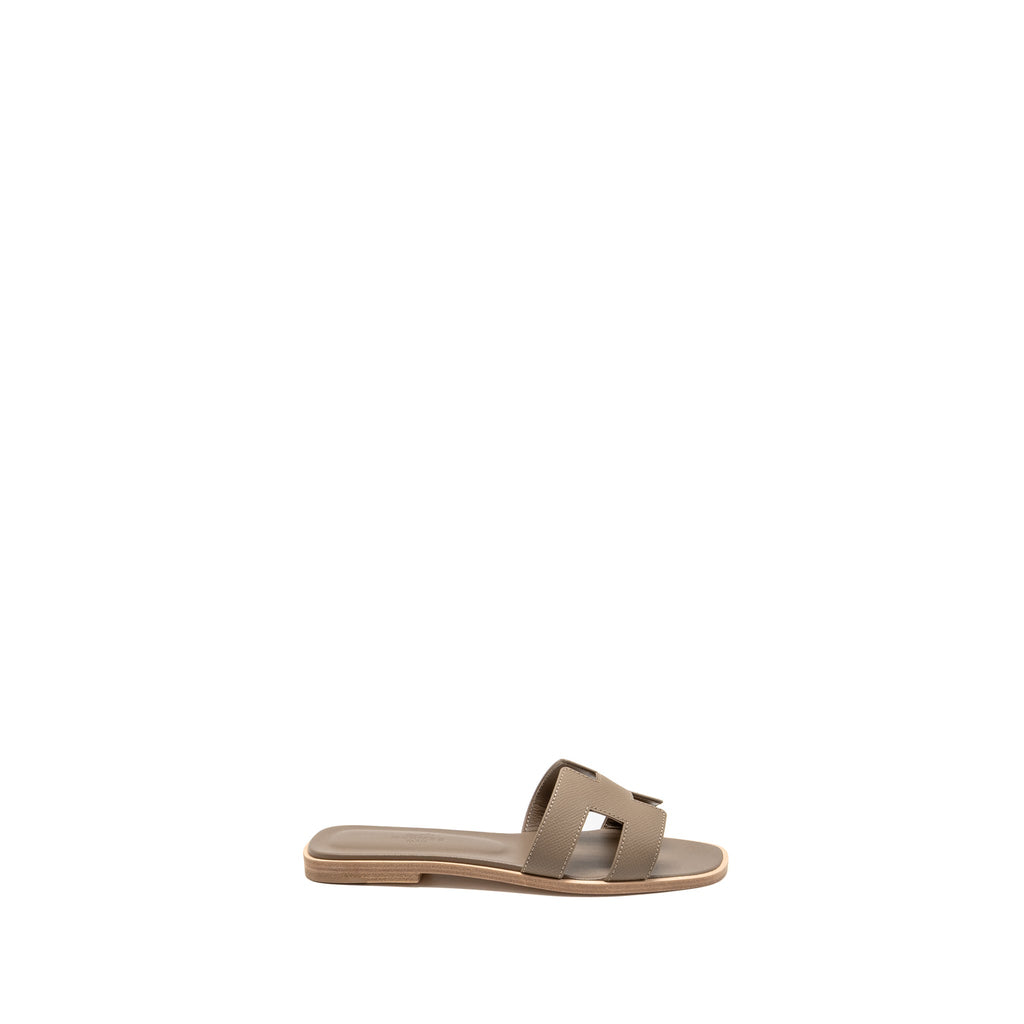 HERMES ORAN SANDALS EPSOM ETOUPE