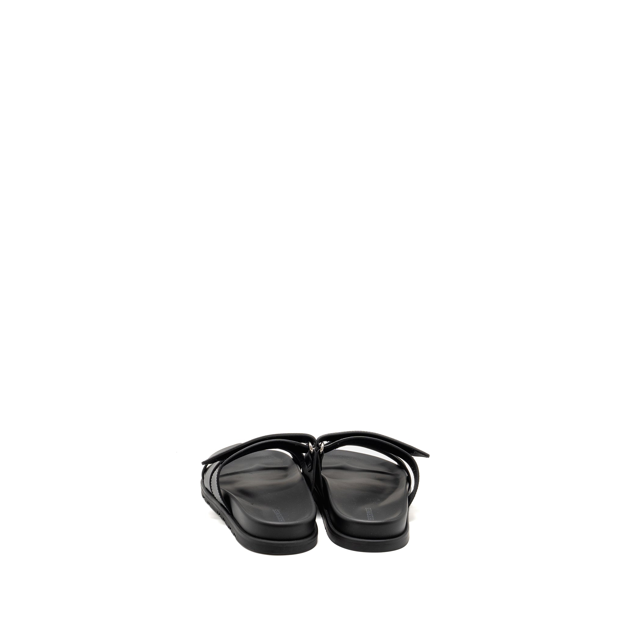 HERMES CHYPRE SANDALS CALFSKIN BLACK