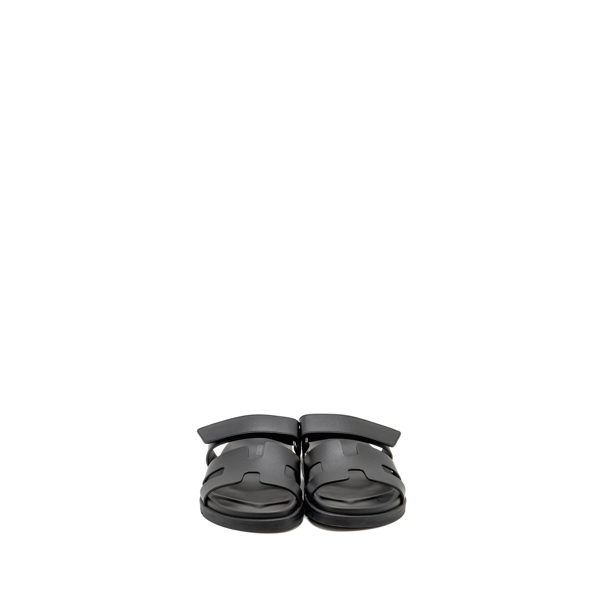 HERMES CHYPRE SANDALS CALFSKIN BLACK