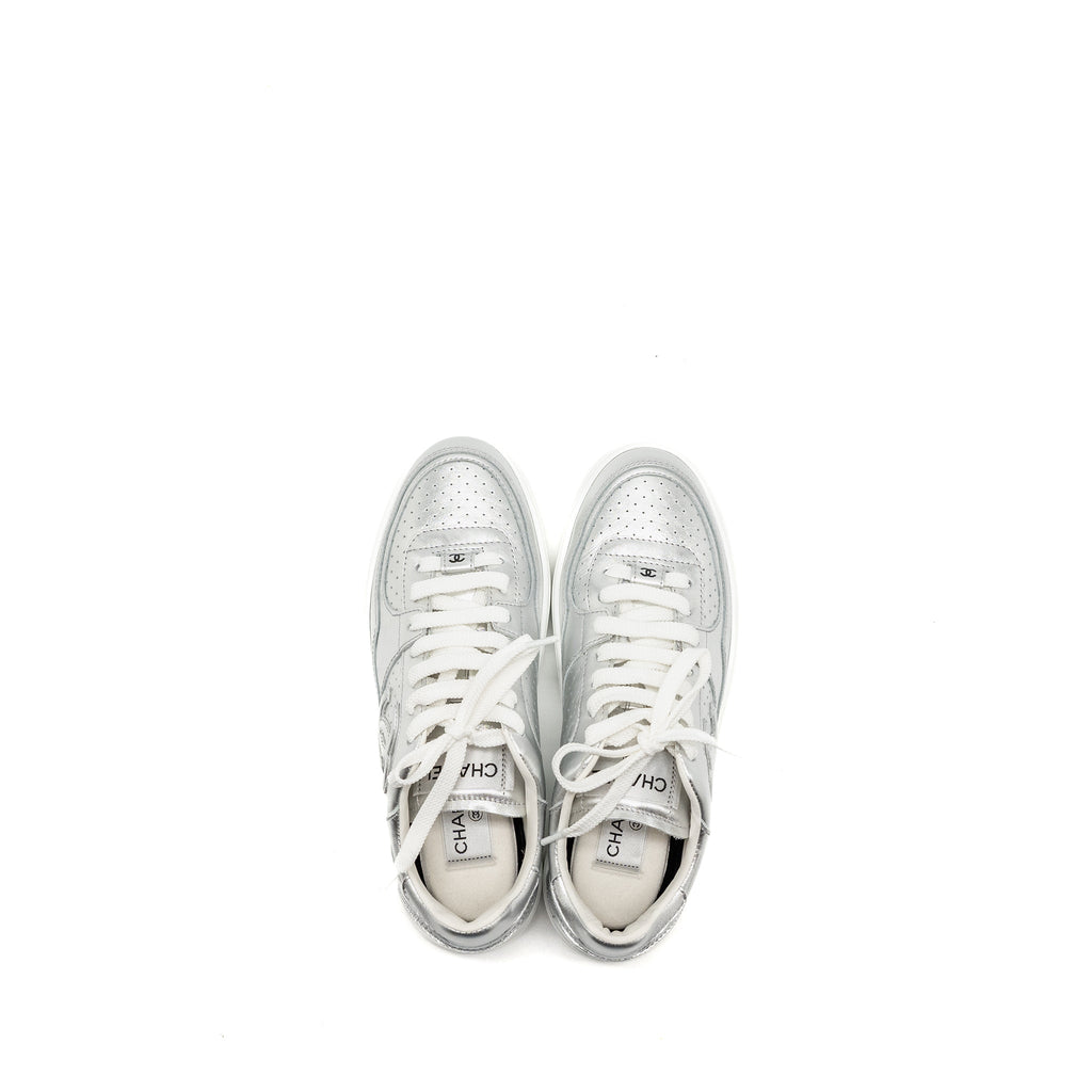 CHANEL 24C SNEAKER CALFSKIN SILVER
