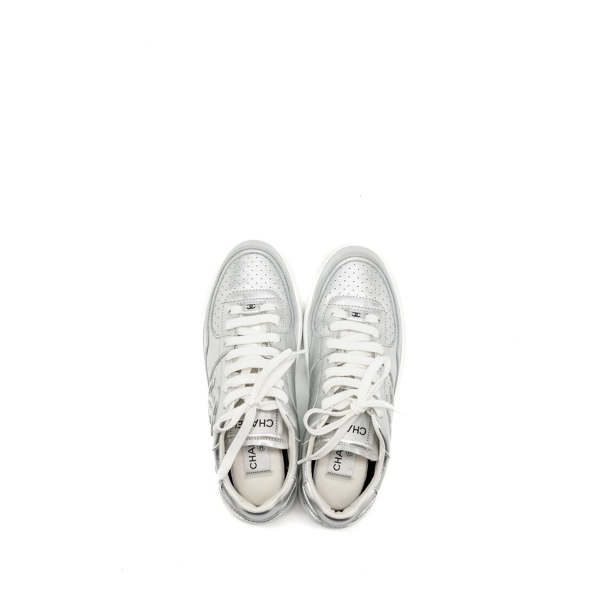 CHANEL 24C SNEAKER CALFSKIN SILVER