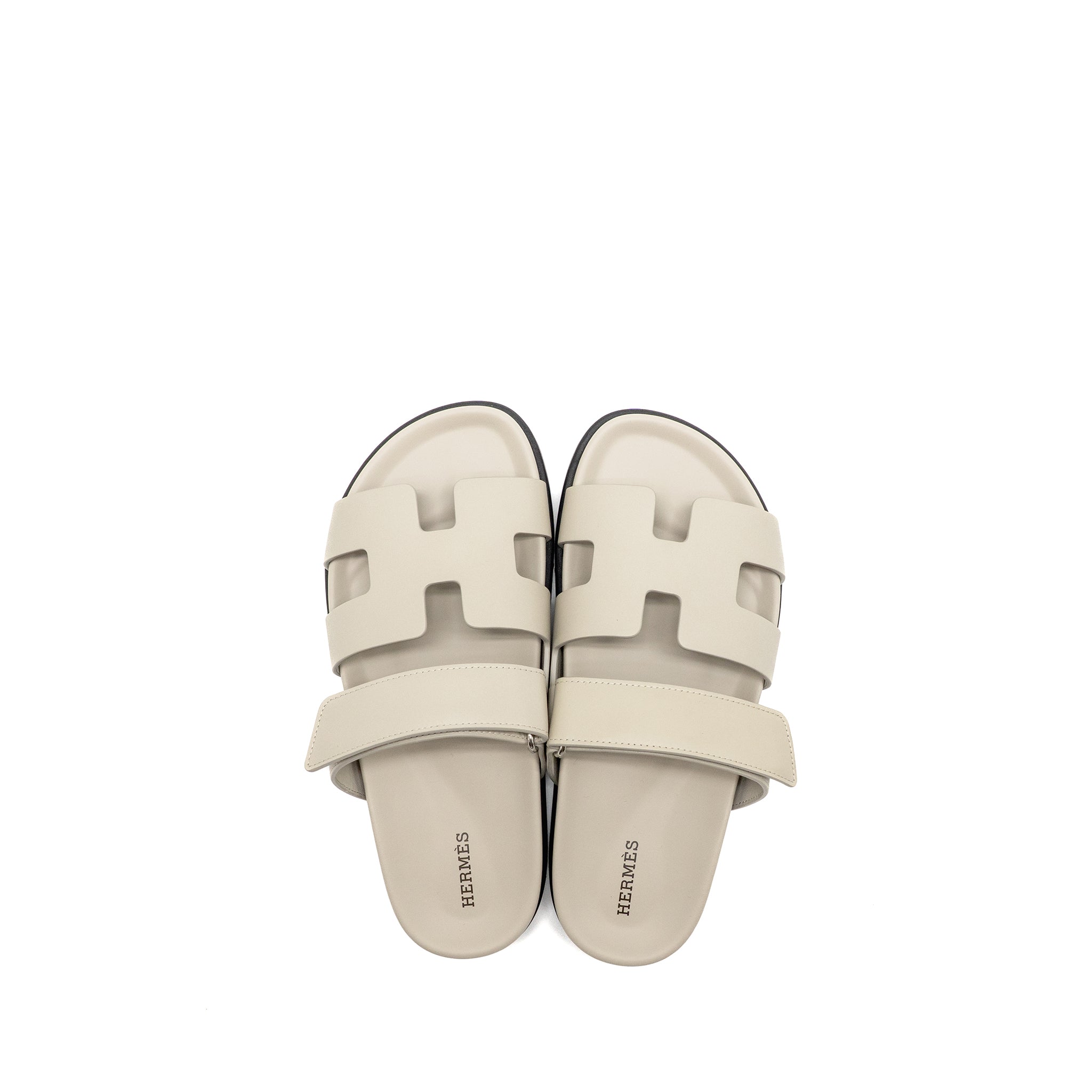 HERMES CHYPRE SANDAL CALFSKIN BEIGE MASTIC SHW