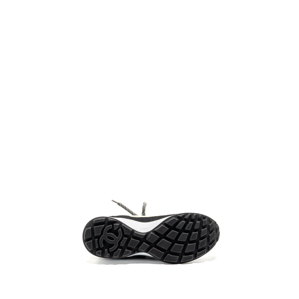 CHANEL 21K CC SNEAKERS SUEDE CALFSKIN/KNIT GREY/DARK GREY/LIGHT GREY SHW