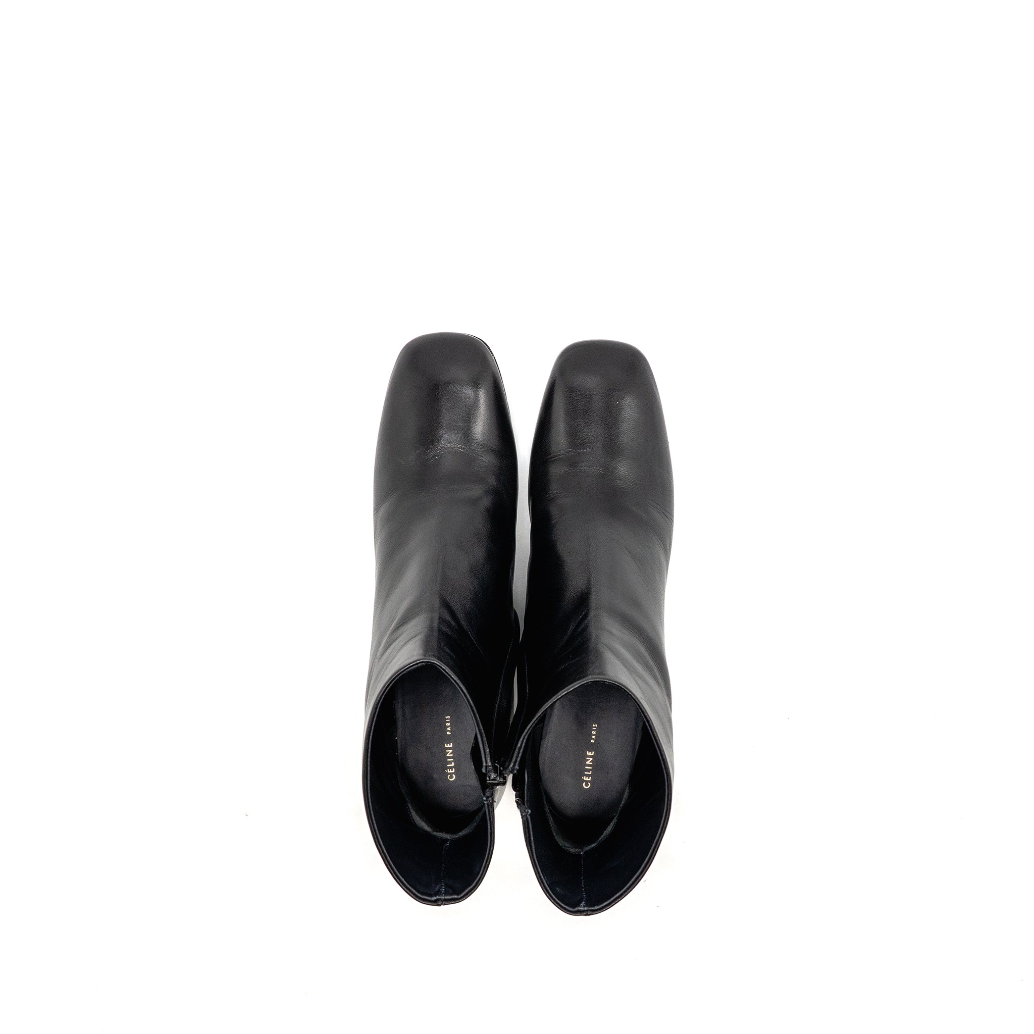 CELINE ZIPPED BOOT LEATHER BLACK