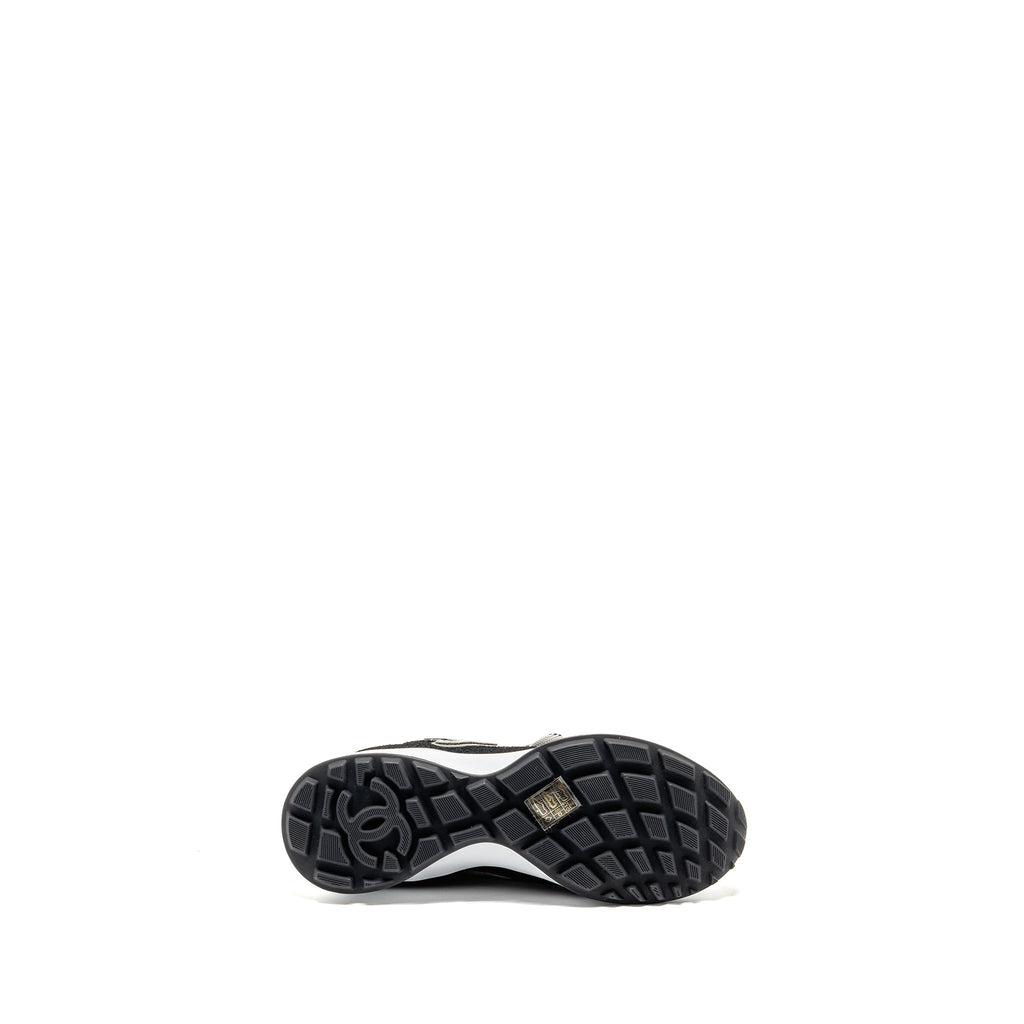 CHANEL 21K CC SNEAKERS SUEDE CALFSKIN/KNIT GREY/DARK GREY/LIGHT GREY SHW