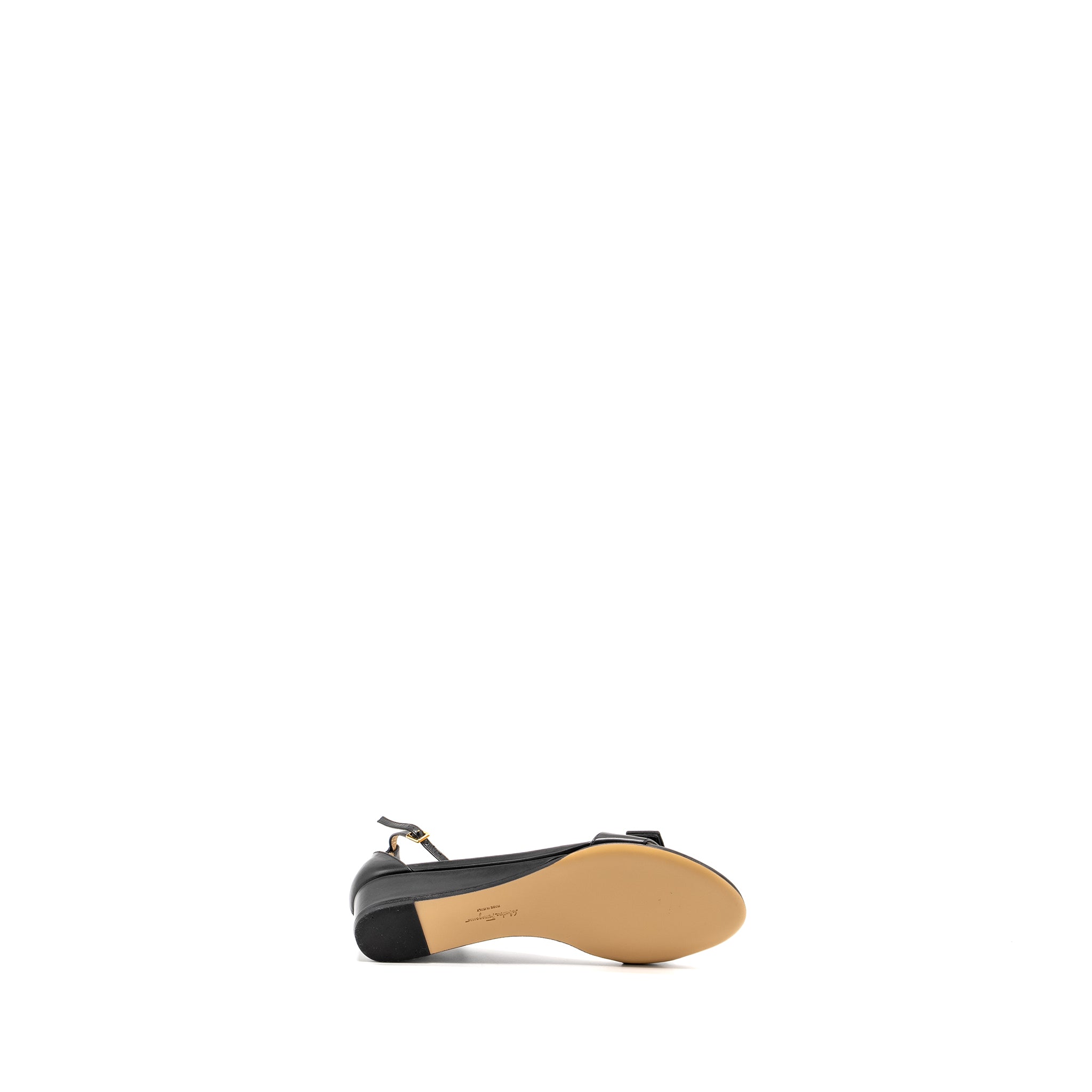 SALVATORE FERRAGAMO MARGOT VARA BOW SANDALS BLACK LGHW