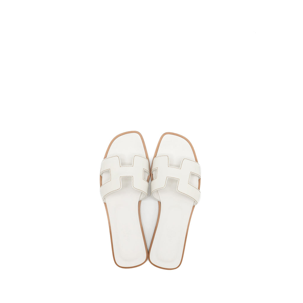 HERMES ORAN SANDALS WHITE
