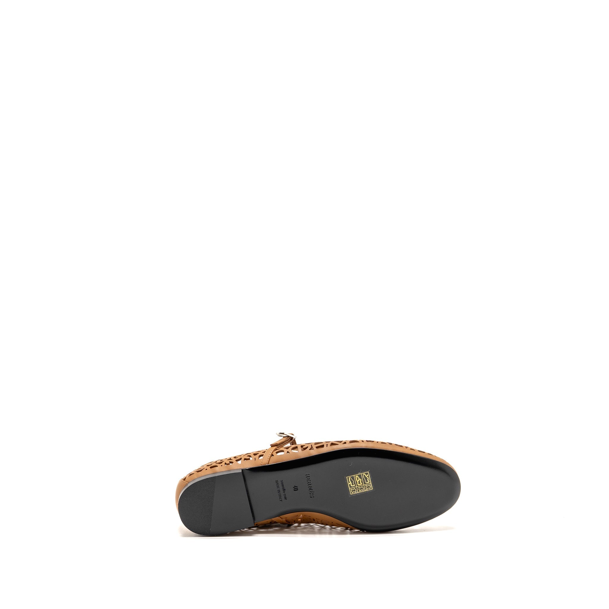 HERMES MELI BALLET FLAT CALFSKIN NATUREL SHW