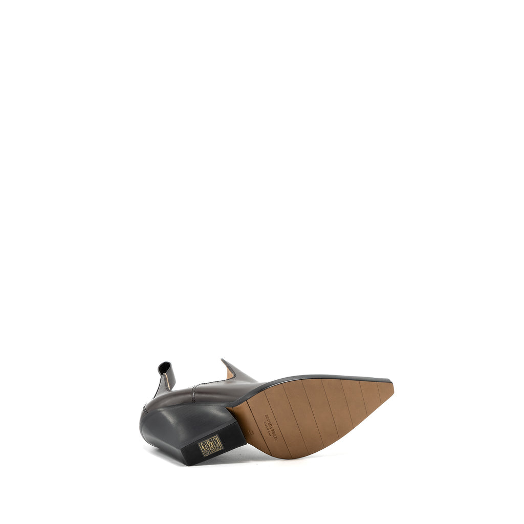 BOTTEGA VENETA LEATHER BOOTS DARK BROWN