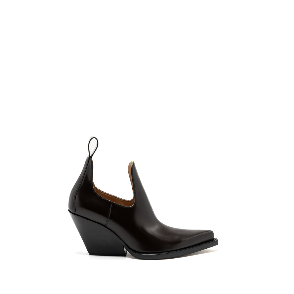 BOTTEGA VENETA LEATHER BOOTS DARK BROWN