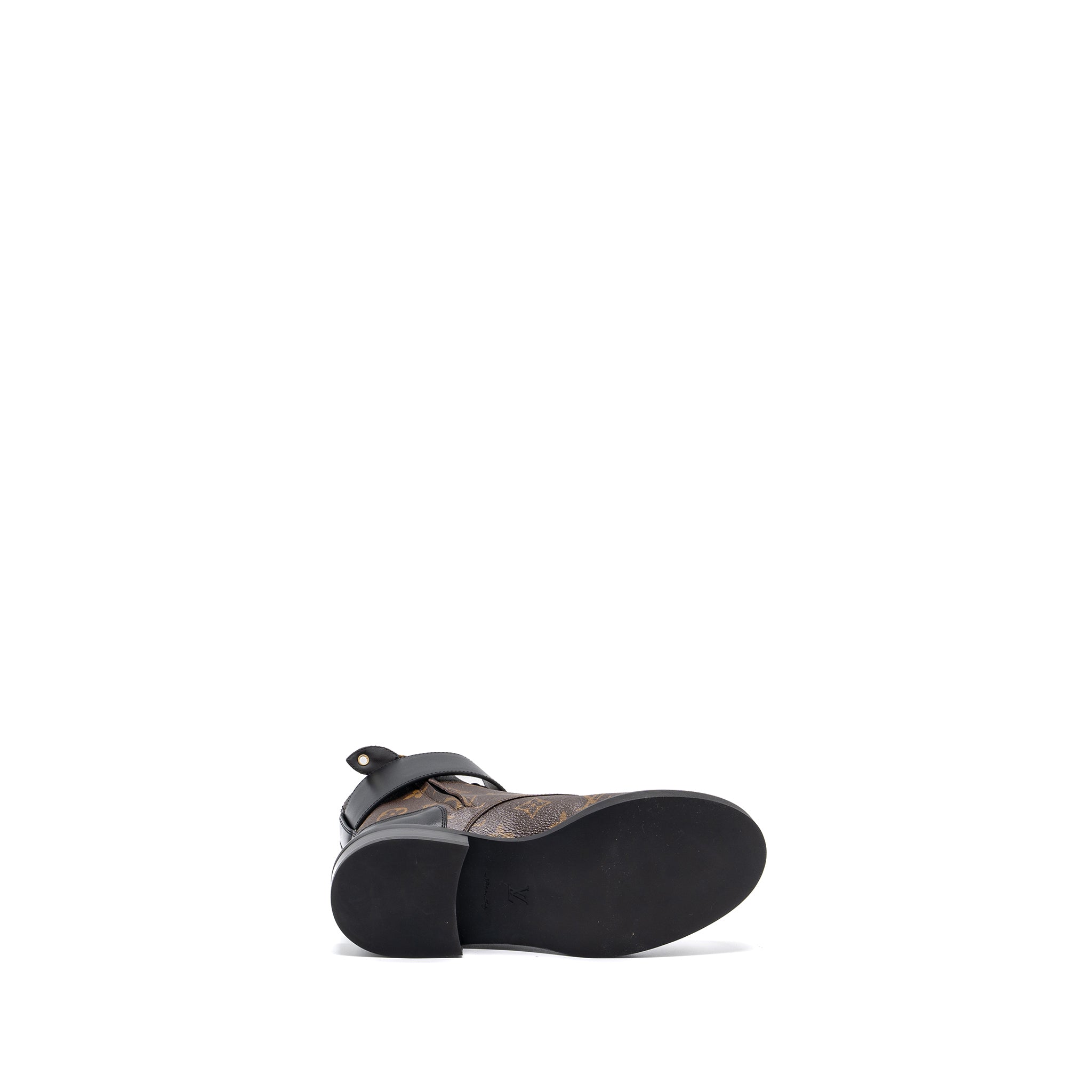 LOUIS VUITTON WONDERLAND FLAT RANGER ANKLE BOOTS MONOGRAM CANVAS/LEATHER GHW