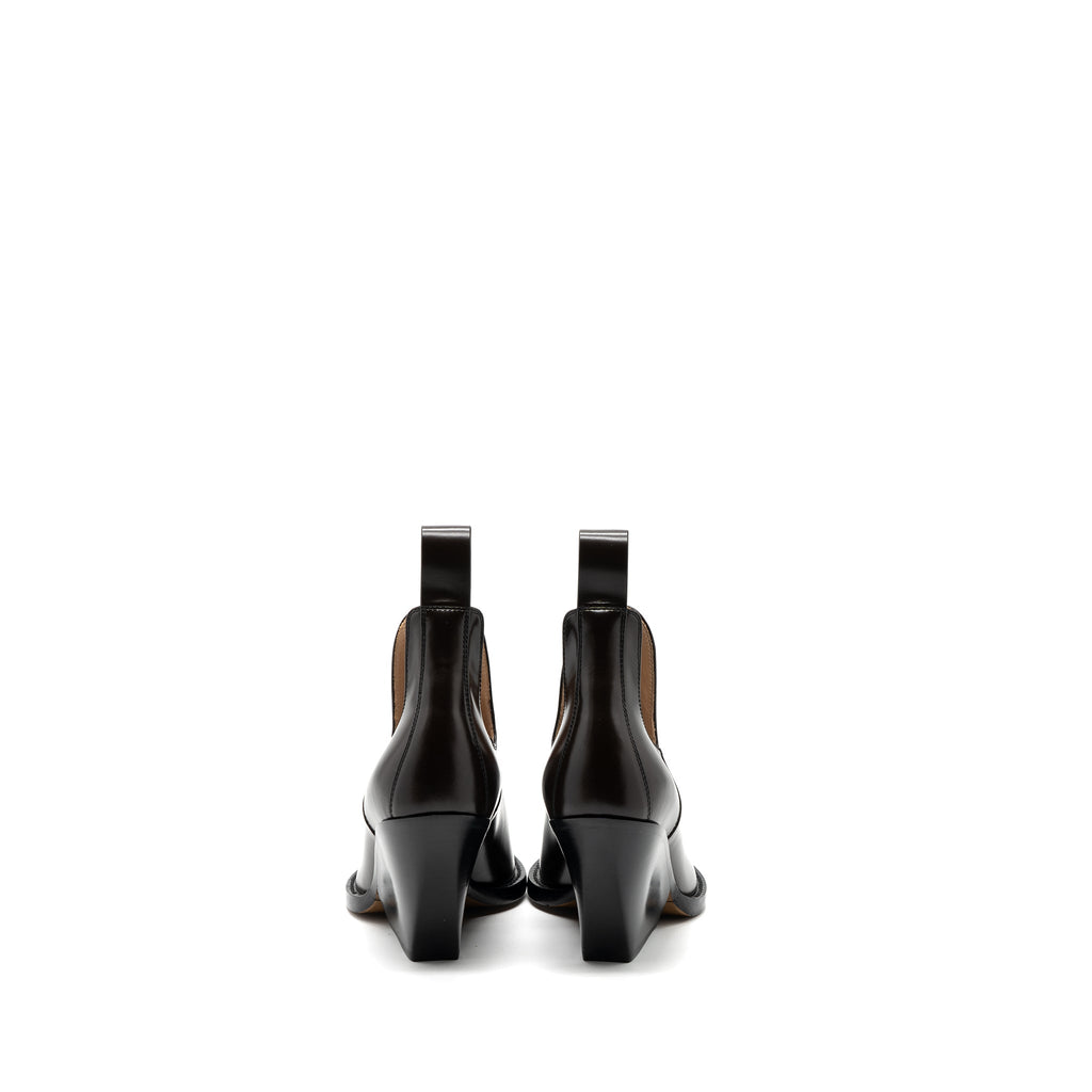 BOTTEGA VENETA LEATHER BOOTS DARK BROWN