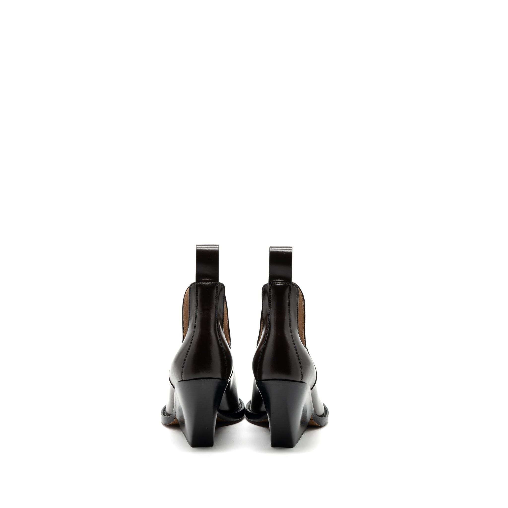 BOTTEGA VENETA LEATHER BOOTS DARK BROWN
