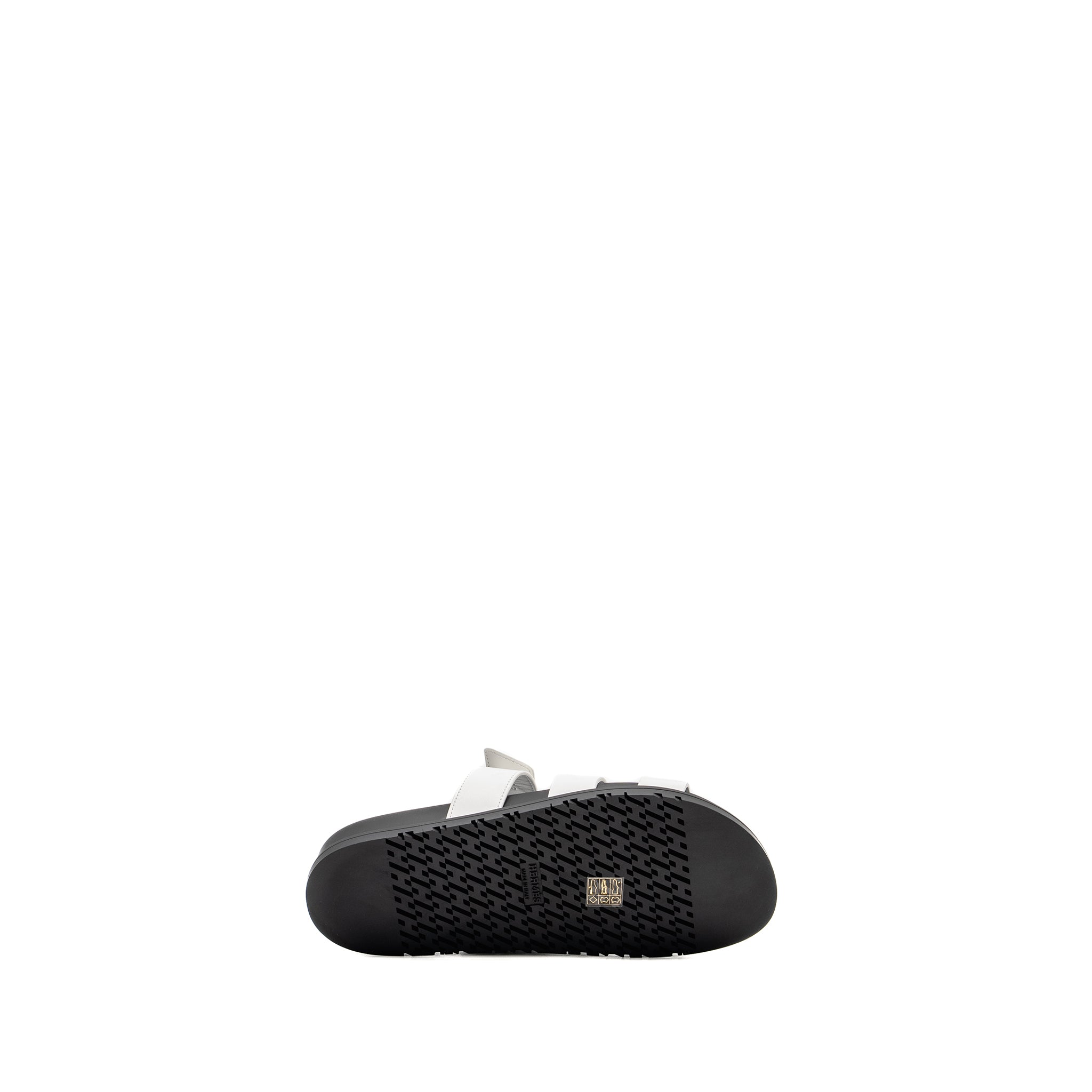 HERMES CHYPRE SANDALS WHITE/BLACK