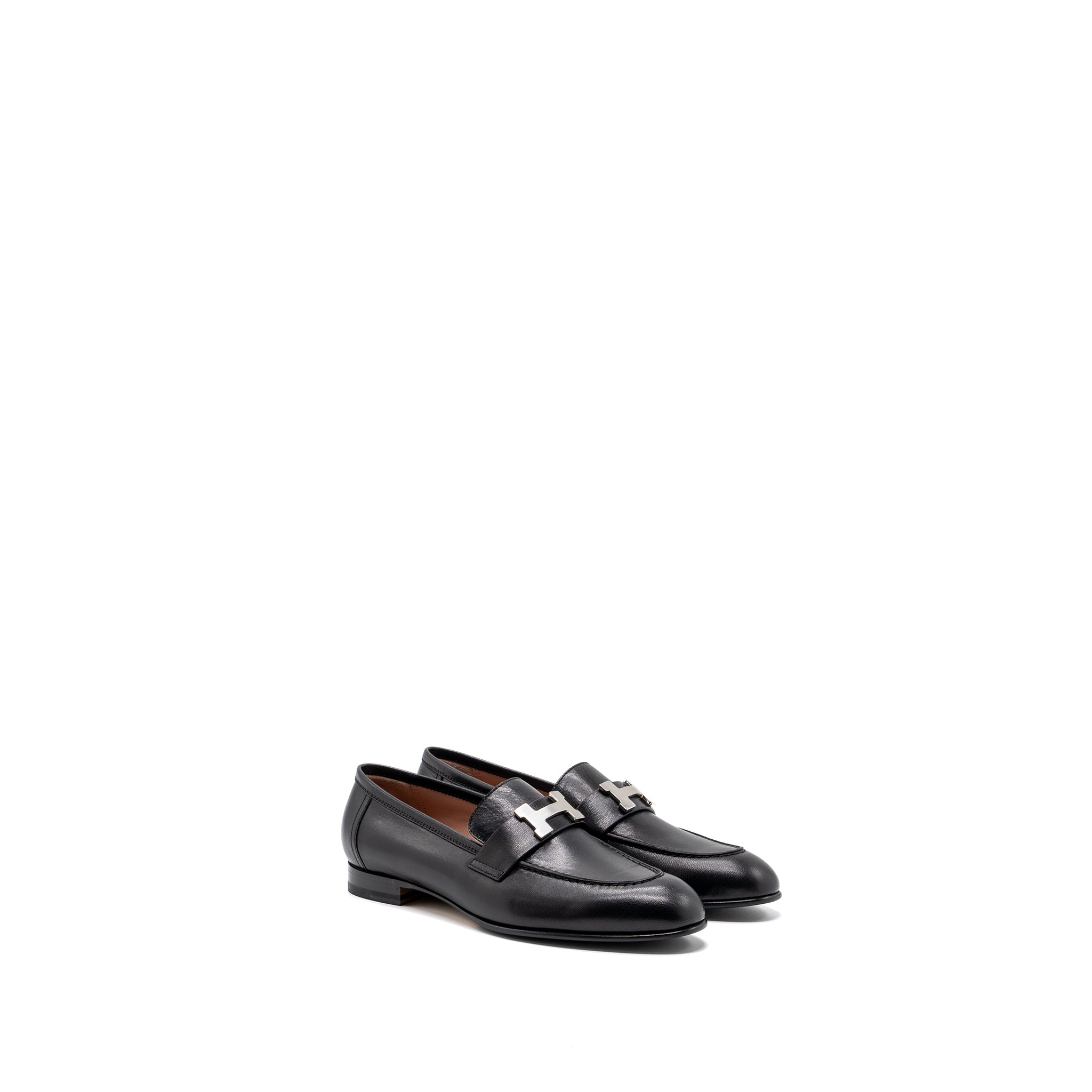 HERMES PARIS LOAFER GOATSKIN BLACK SHW