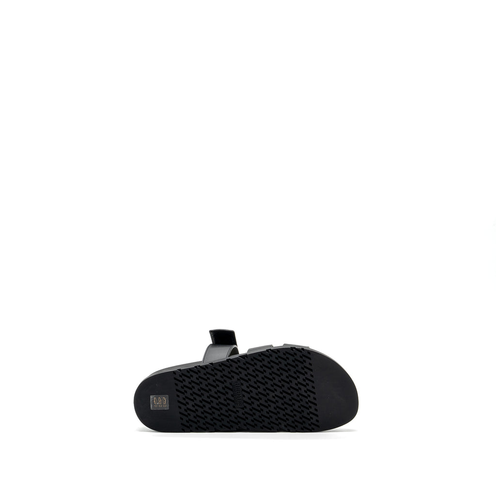 HERMES CHYPRE SANDALS CALFSKIN BLACK
