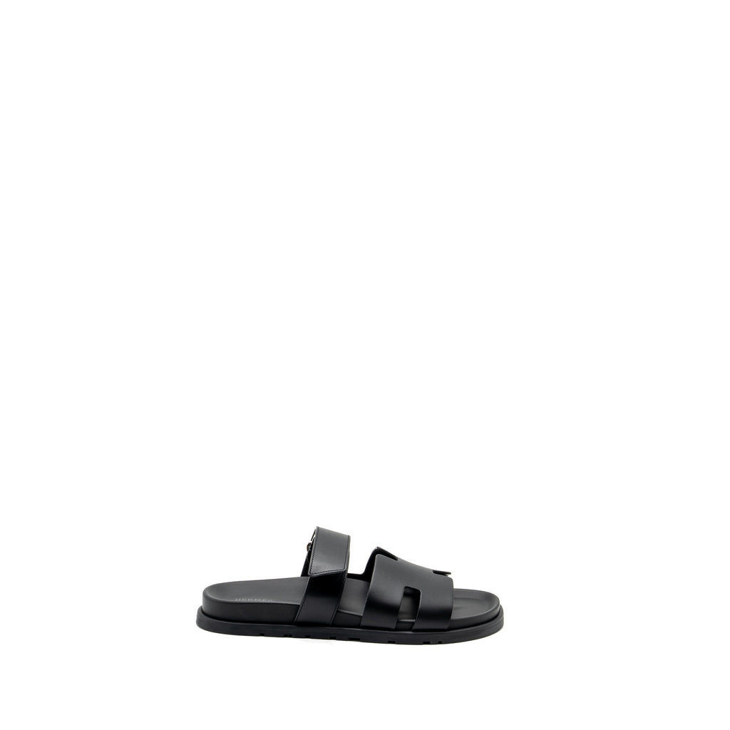 HERMES CHYPRE SANDALS CALFSKIN BLACK