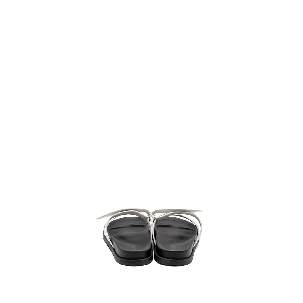HERMES CHYPRE SANDALS WHITE/BLACK