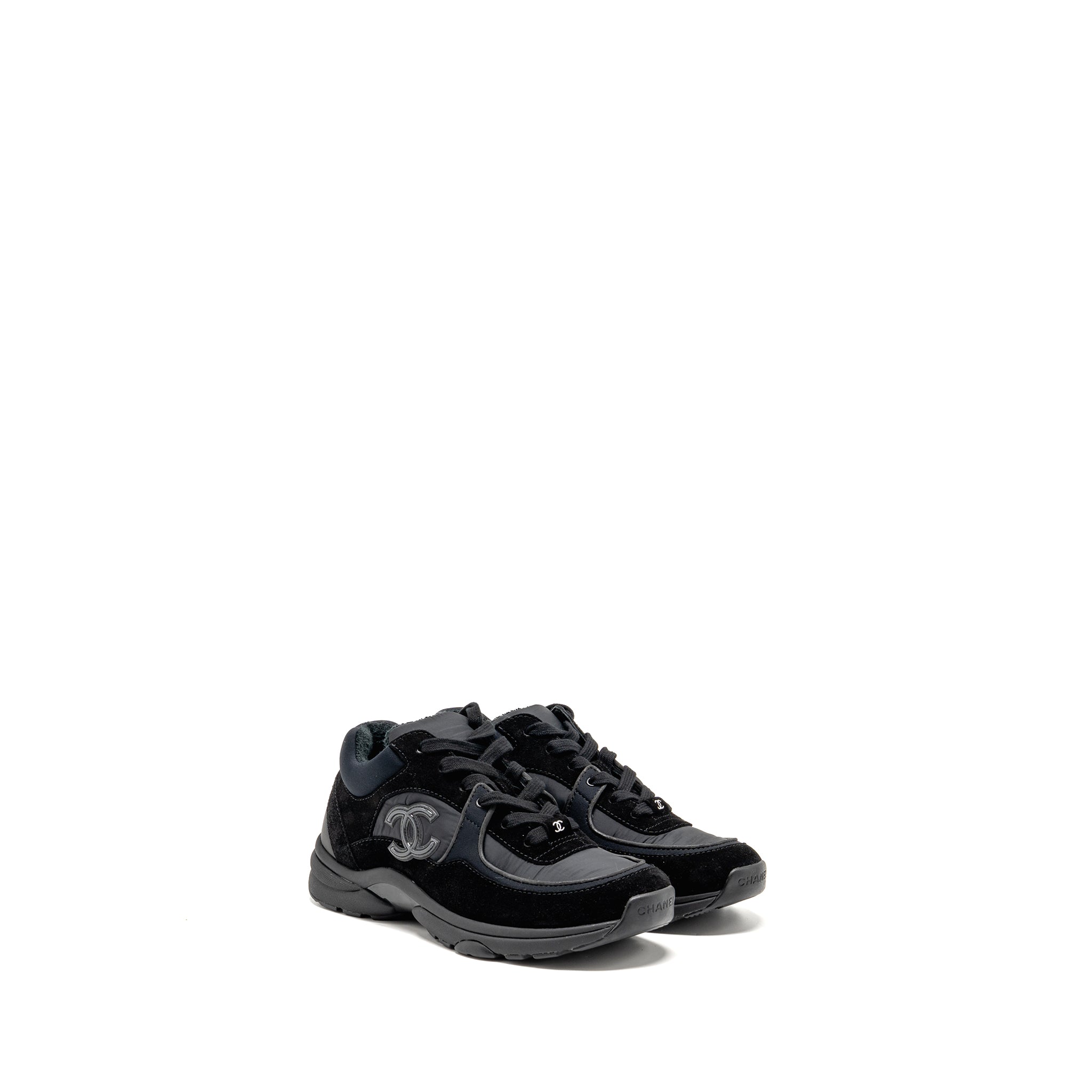 CHANEL CC SNEAKERS SUEDE/FABRIC BLACK