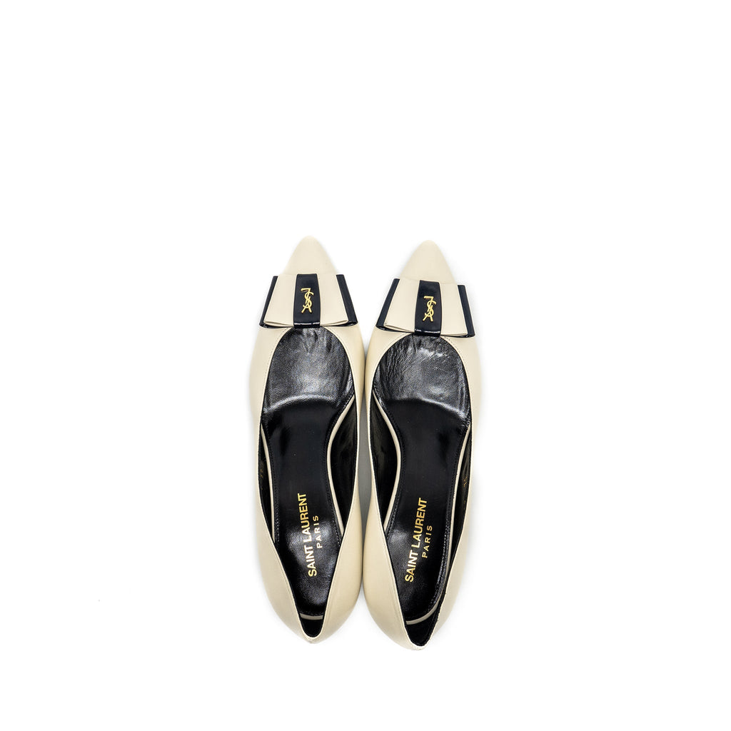 SAINT LAURENT ANAIS BOW YSL PUMP WHITE/MULTICOLOUR