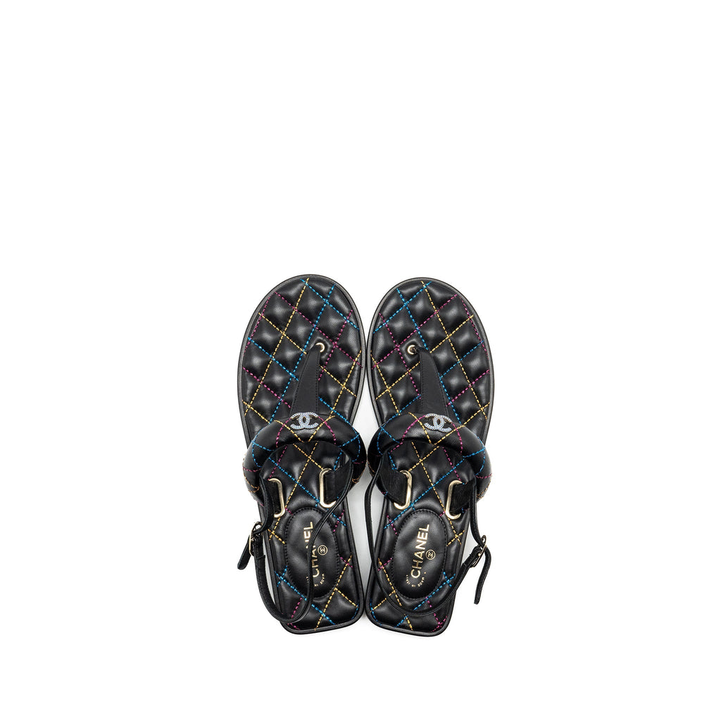 CHANEL SANDALS BLACK /MULTICOLOUR