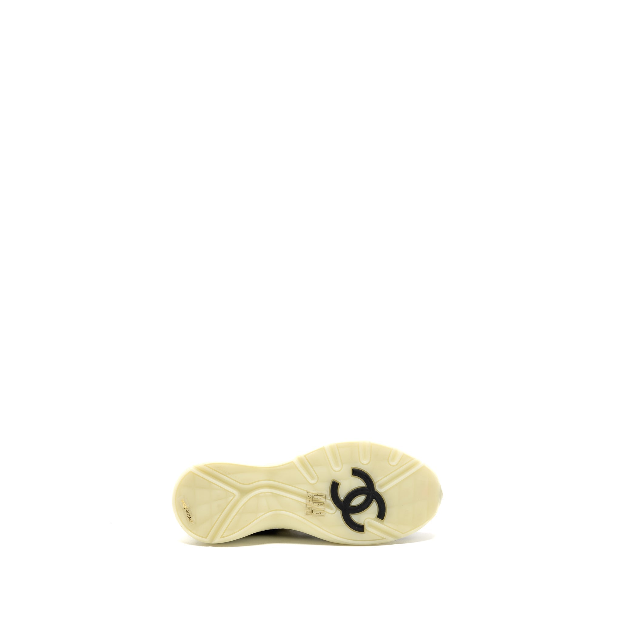 CHANEL CC AND LETTER LOGO SNEAKERS SUEDE/FABRIC BLACK/WHITE