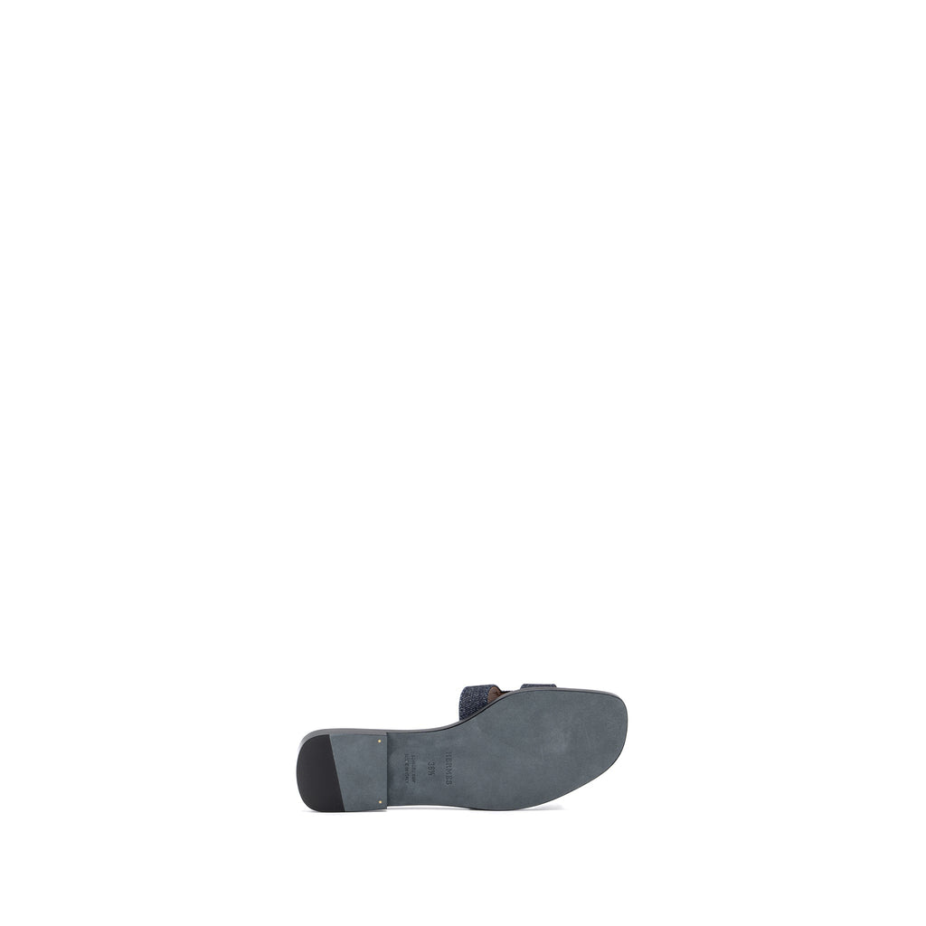 HERMES ORAN SANDALS BLEU BRUT