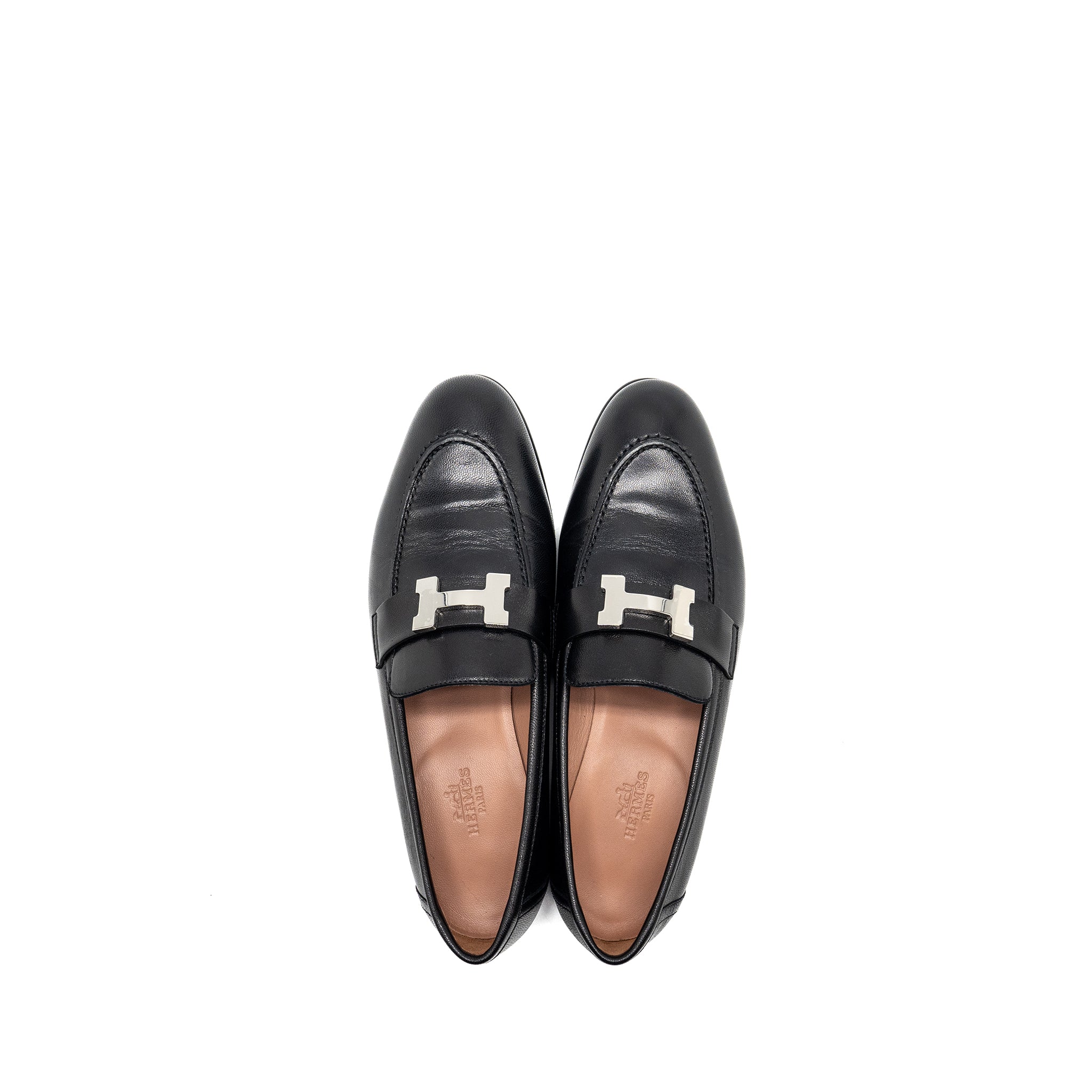 HERMES PARIS LOAFER GOATSKIN BLACK SHW