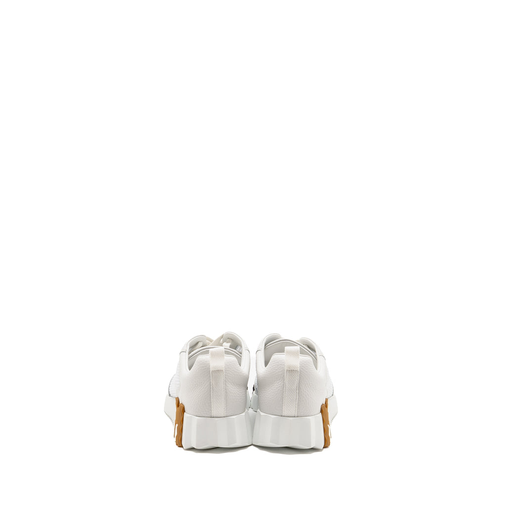 HERMES FEMME BOUNCING SNEAKER CROCHET KNIT/CALFSKIN BLANC