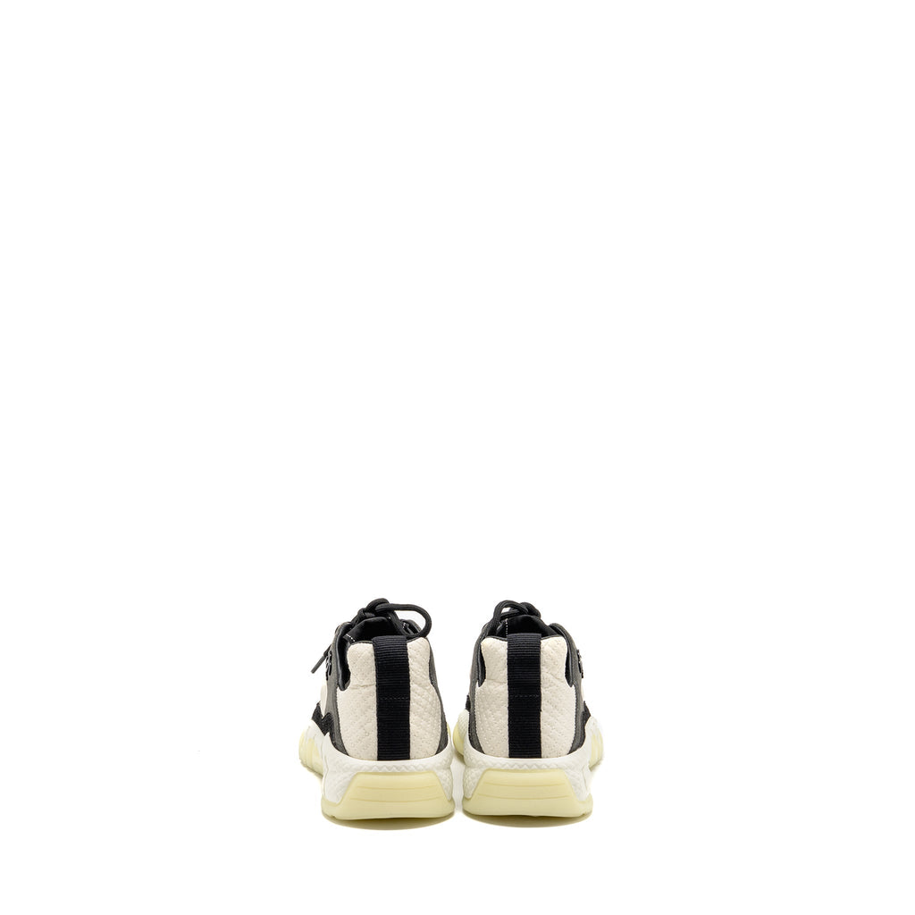CHANEL CC AND LETTER LOGO SNEAKERS SUEDE/FABRIC BLACK/WHITE