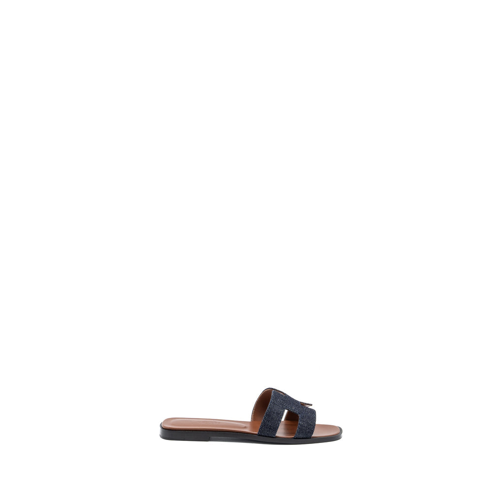 HERMES ORAN SANDALS BLEU BRUT