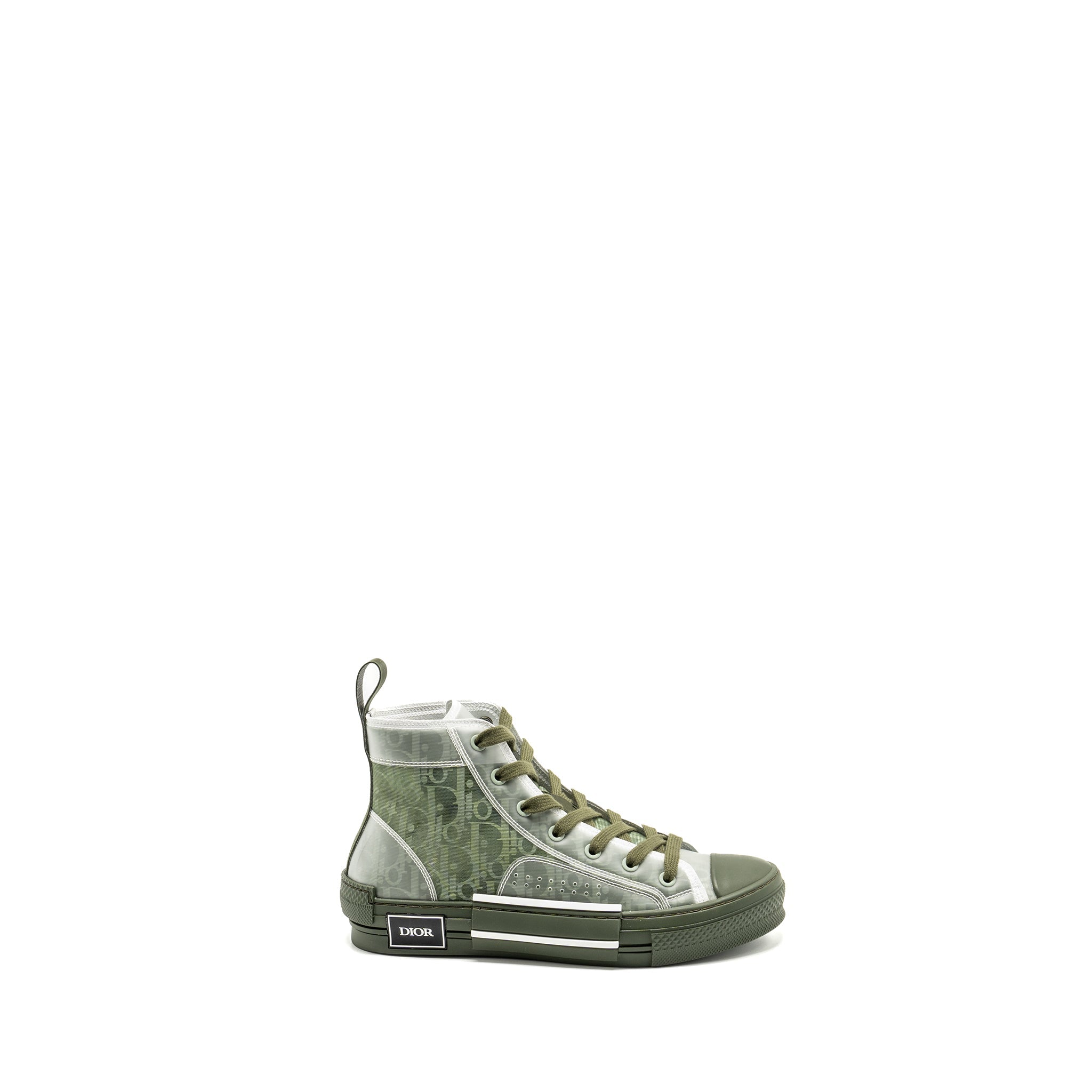 DIOR B23 OBLIQUE HIGH-TOP SNEAKER GREEN/OBLIQUE