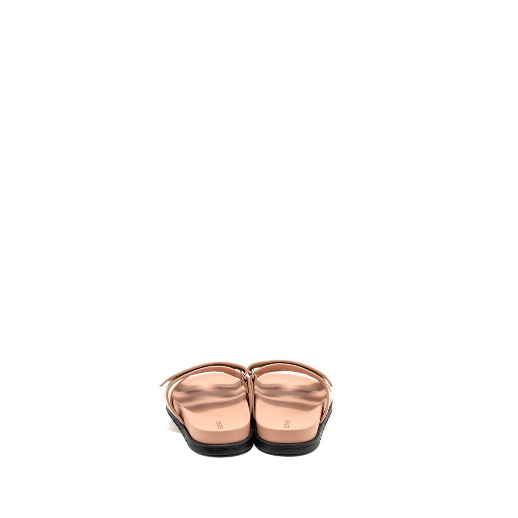 HERMES CHYPRE SANDALS CHÈVRE GOATSKIN / SUEDE NUDE