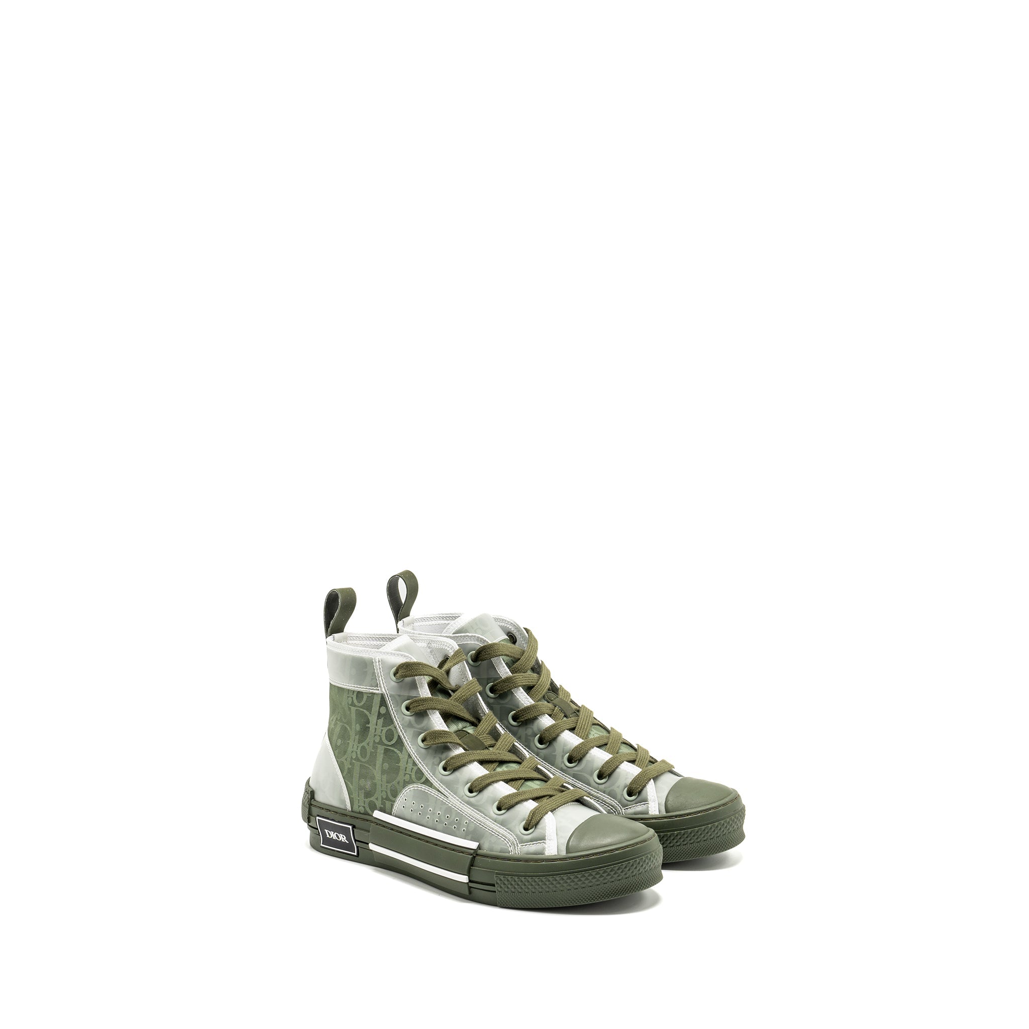 DIOR B23 OBLIQUE HIGH-TOP SNEAKER GREEN/OBLIQUE