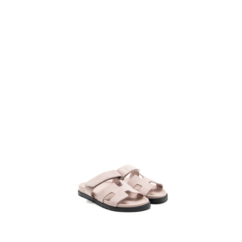 HERMES CHYPRE SANDALS SUEDE / MAUVE PALE