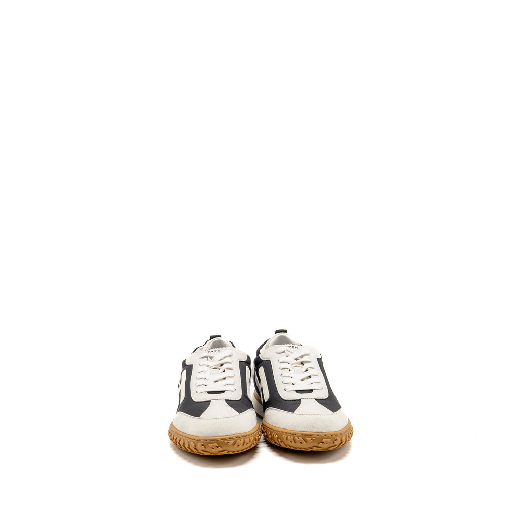 HERMES FEMME JET SNEAKER TECHNICAL CANVAS/SUEDE GOATSKIN NOIR/BLANC