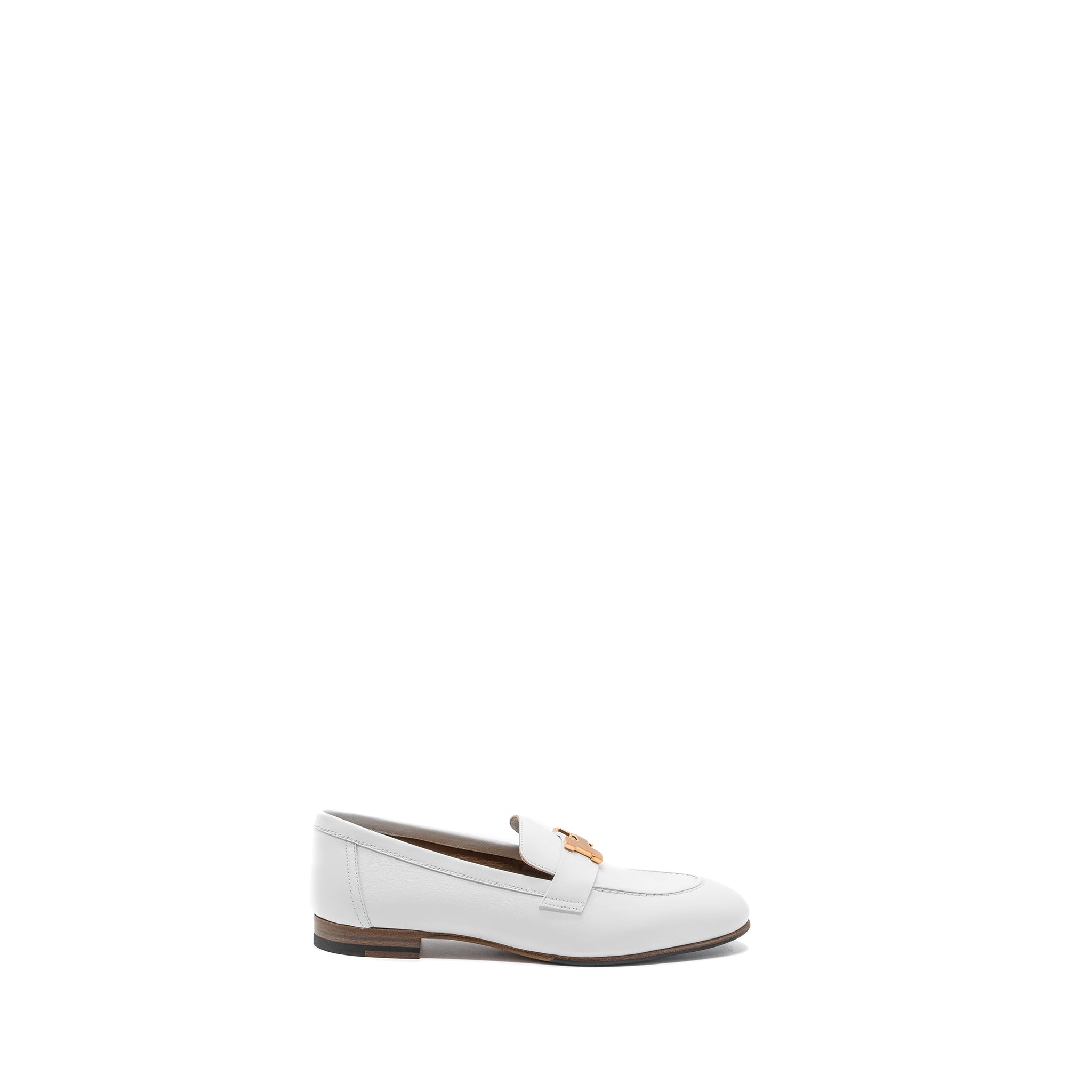 HERMES PARIS LOAFER CALFSKIN WHITE RGHW