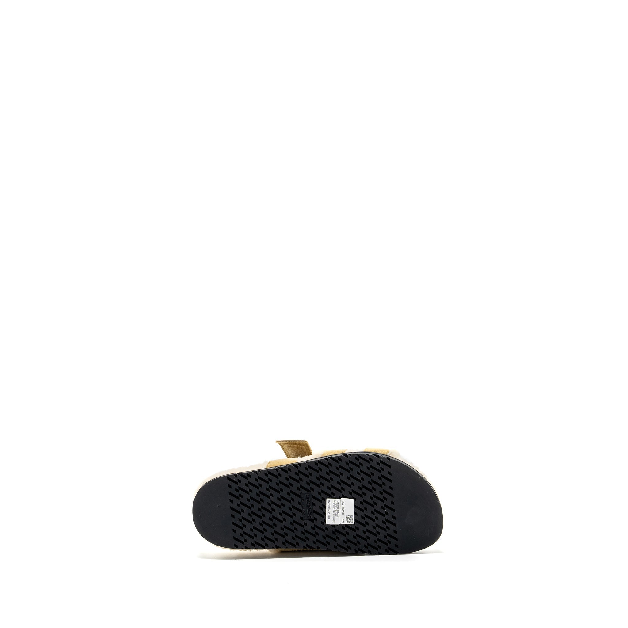 HERMES CHYPRE SANDALS CHÈVRE VELOURS BEIGE ALBATRE